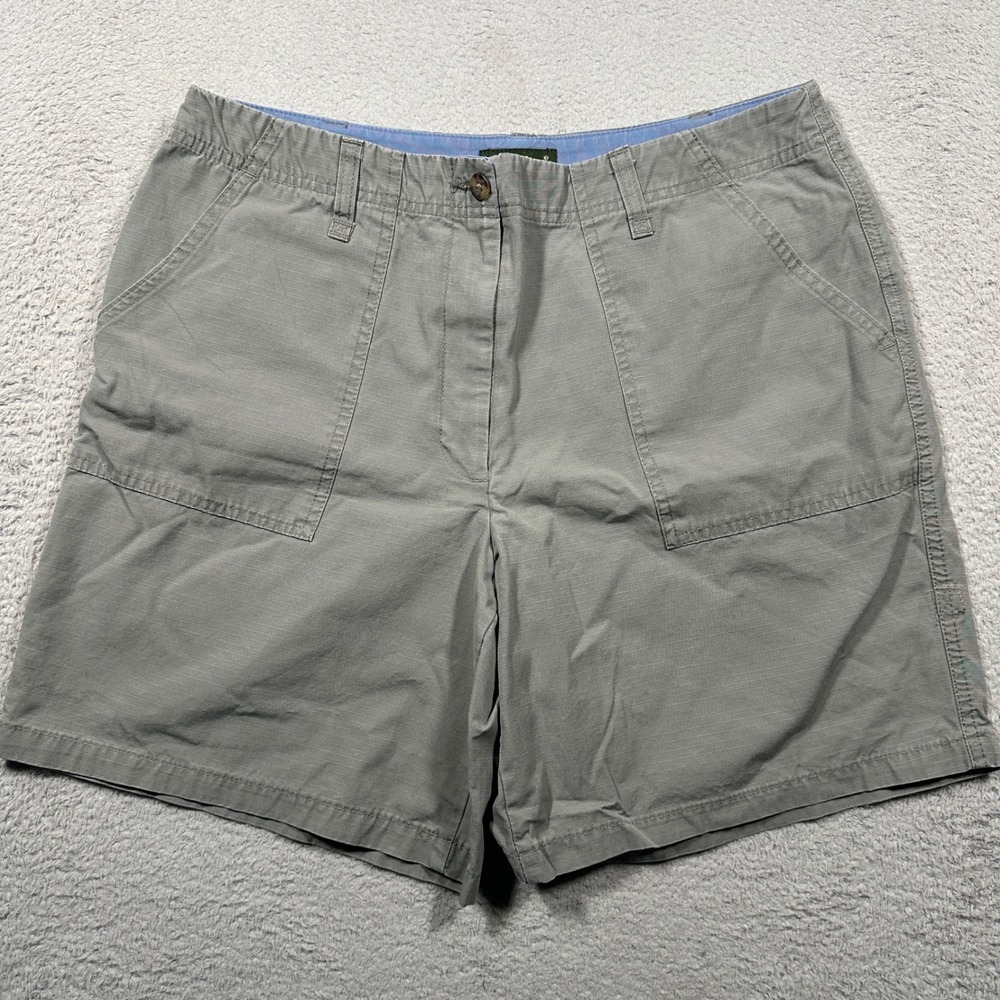 Vintage Eddie Bauer Shorts Womens 12 Sage Green Ripstop Cotton Gorpcore Utility